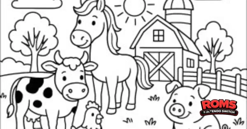 KIDS FARM COLOURING